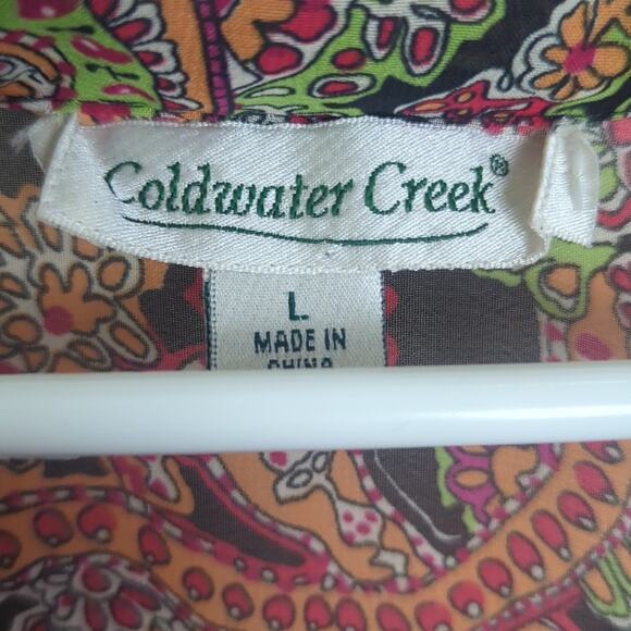 Boho Paisley Lightweight Semi-Sheer Tie Front Top Cardigan Women's Size Large - Picture 2 of 9